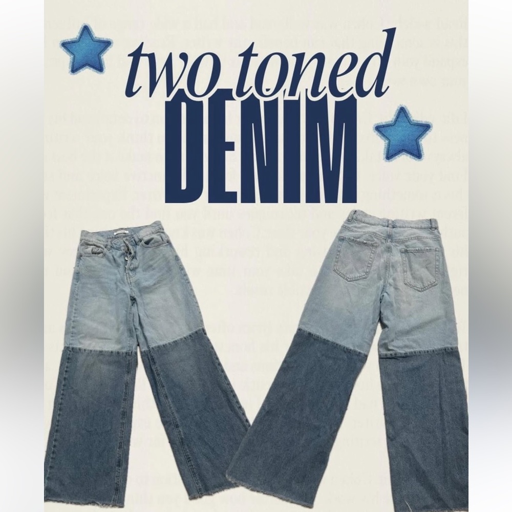 Pacsun Two-Tone Denim Flare Jeans